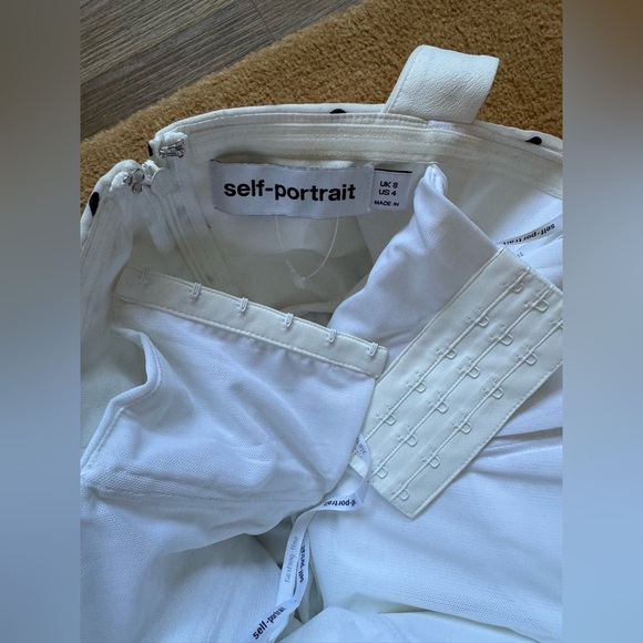 🖤NWOT Self-Portrait Polka Dot Chiffon Midi Dress - Picture 8 of 13